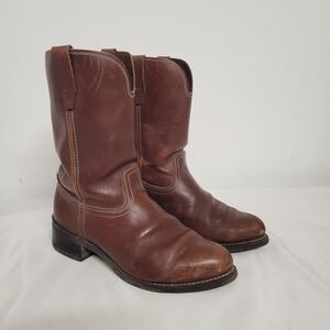 Men's  Goodyear Western Leather Boots in Rich Brown